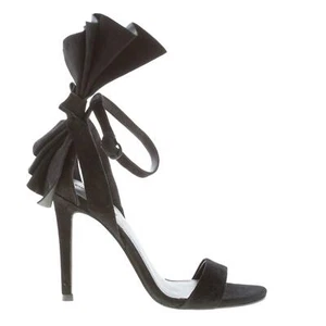 KENDALL + KYLE women shoes Black suede Eve sandal with ankle strap back maxi-bow - Picture 1 of 7