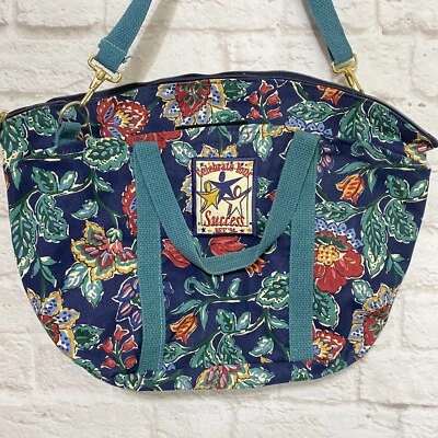 Bolso de hombro grande vintage Longaberger Success Bee 1994 cierre floral con cremallera Foto 1 de 4