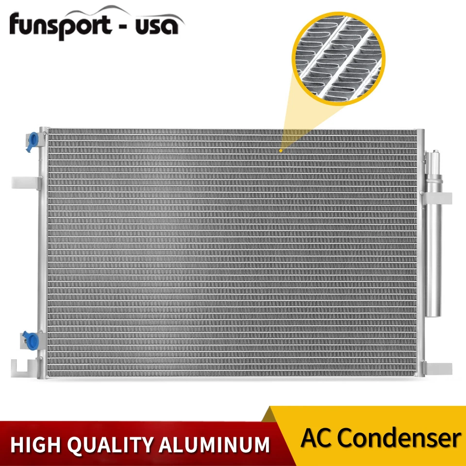 A/C AC Condenser for 2015 2016 2017 2018-2022 Ford Mustang 3.7L 5.0L 5.2L V6 V8 - Image 1 of 4