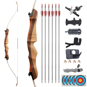 48'' 54" Youth Recurve Bow 10-20lbs Archery Takedown Bow Arrows Shooting Target - Picture 1 of 17