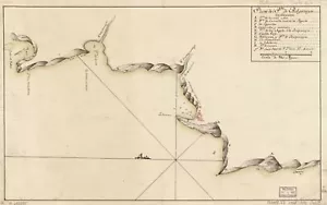 Mappa 16" x 24" 1768 della regione della baia di Valparaíso Costa del Pacifico Cile - Foto 1 di 1