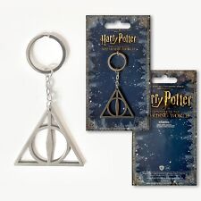 Official Harry Potter The Deathly Hallows Triangle Keyring Silver Brush Metal