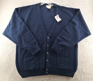 Haband Cardigan Womens Plus 3X Blue Navy Button Up Sweater Pockets Casual NWT - Picture 1 of 11