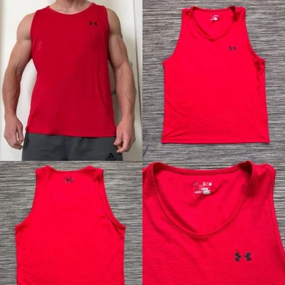 Camiseta sin mangas Under Armour XL roja para hombre. Usado en excelente estado. Equipo de gimnasio deportivo. Foto 1 de 4