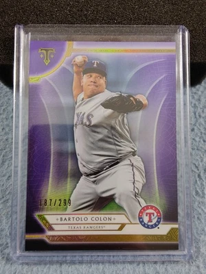 2018 TOPPS TRIPLE THREADS AMETHYST BARTOLO COLON #98 187/299 TEXAS RANGERS - Image 1 of 2