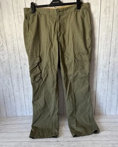 M&S Men’s Khaki Green Cargo Trousers Size 36/29 – 100% Cotton - Picture 1 of 5