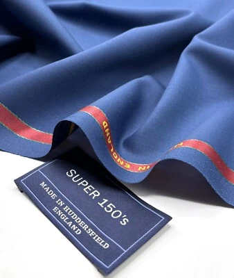 Blue Super 150s Wool & Cashmere Fabric Suiting Jackets Thobes , 3.50m x 1.50m - Image 1 of 4