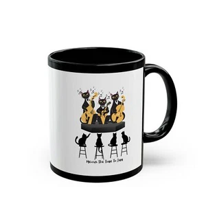 TAZZA = Tazza musicale per gatti - gatti jazz - regalo perfetto per gli amanti dei gatti - 11 once o 15 oz - Foto 1 di 11