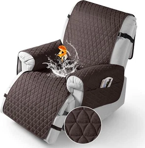 100% Waterproof Recliner Cover - Recliner Cover with Non Small-22'' Chocolate - Picture 1 of 6