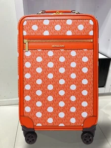 Michael Kors Small Women Polka Dot Logo Travel Luggage Trolley Suitcase Red Clay - Picture 1 of 15