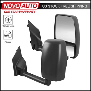 Pair Manual Folding Tow Mirrors For 03-17 Chevrolet Express GMC Savana Van One - Bild 1 von 10