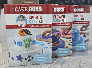 NEW Cake Boss Decorating Kit 78 Pieces Total - 3 Kits Flowers, Sports & Winter! - Picture 1 of 15