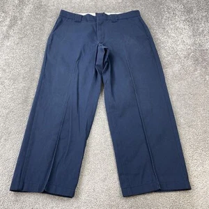 Haggar Cool 18 Pants Men's 34x27 Navy Flat Front Polyester Blend - Picture 1 of 8