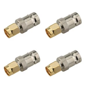 4x SMA to BNC Coax Connector SMA Male to BNC Female RF Adapter Coaxial Connector - Picture 1 of 9