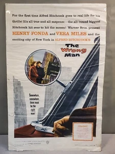 Póster original de una hoja de película de Alfred Hitchcock's THE WRONG MAN 1957, 27x41 - Imagen 1 de 20