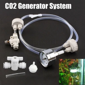 White DIY Aquarium CO2 Generator System Pro Tube Valve Guage Bottle Cap Kit - Picture 1 of 11