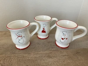 Williams Sonoma Schneemann Kaffeetassen Coco Weihnachtstassen Winter 3er Set - Bild 1 von 13