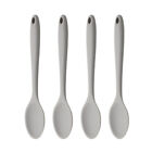  4 Pcs Silicone Spoon Stainless Steel Spoons Serving Decorate Soup Ramen Vintage