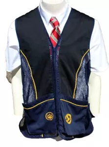 BERETTA Men’s Shooting Utility Vest Skeet Trap Shooting Black Blue Sz L Red Oak - Picture 1 of 11