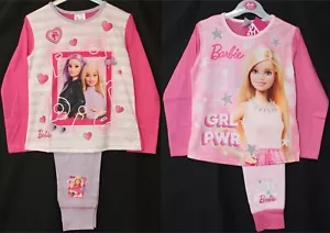 Barbie Mädchen Pyjama/rosa Langarm ""GRL PWR"" PJs Größen 3-8 Jahre - Bild 1 von 38