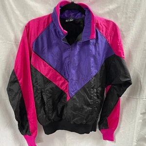 Sunbuster Lightweight Windbreaker Jacket Vtg 80s Purple Pink Medium - Picture 1 of 5