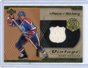 MARK MESSIER 2000 UD VINTAGE "500 GOAL CLUB" WHITE Game-Used JERSEY CARD - Bild 1 von 2