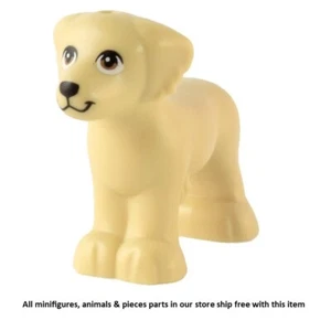 Lego Nuevo Bronceado Perro Amigos Peludo Piel Orejas y Cola con Ojos de Turrón Medio Parte - Imagen 1 de 1