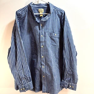 Blue Mountain Hemd Button Down Langarm Herren 3XL blau kariert Popeline 54-56 - Bild 1 von 7