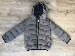 Under Armour Youth Storm ColdGear Puffer Coat Jacket Boys Size 5 Gray Pockets - Picture 1 of 8