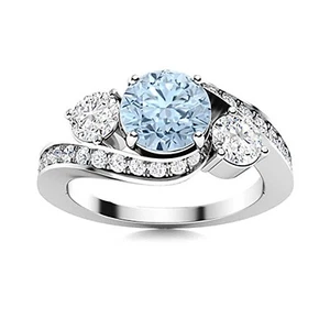 925 Sterling Silver Ring, Month Color Personalized Birthstone Ring For Her 6mm - Picture 1 of 24