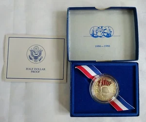 1986 USA Liberty Münze Half Dollar PP mit Box - Bild 1 von 1