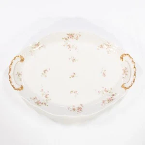 Antique Theodore Haviland Limoges Large Serving Platter 20in Pink Roses Gold - Picture 1 of 10