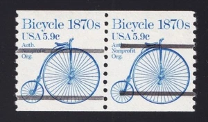 1901a – Transportation Issue 5.9c National Bureau Precancel Gap Pair Unused NH - Picture 1 of 2
