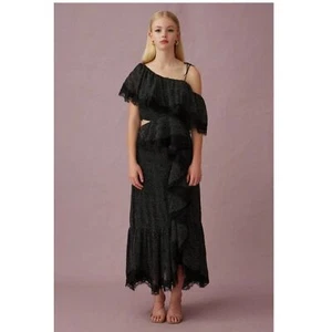 Keepsake Complex schulterfreies Midikleid schwarz gepunktet neu mit Etikett Damenkleid Größe Small - Bild 1 von 4