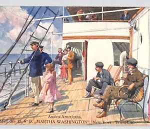 AUSTRIA Art Card Maritime NEW YORK-TRIEST LINIE *Martha Washington* SHIP PF42 - Picture 1 of 10