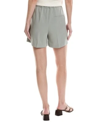 Theory Easy 短裤灰色鼠尾草现代绉纱斜纹布平底女式 4 码全新 — 第 1/4 张图片