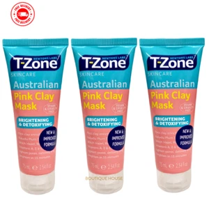 3 T-Zone Australian Pink Clay Mask Brightening & Detoxifying Skin Face Care 75ml - Picture 1 of 3