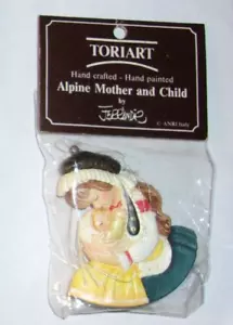 Ornamento vintage Anri Toriart Ferrandiz madre e bambino alpino dipinto a mano - Foto 1 di 2