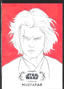 Anakin Skywalker Mustafar Sketch 1/1 Star Wars Hyperspace Card Emre Varlibas Art - Picture 1 of 2