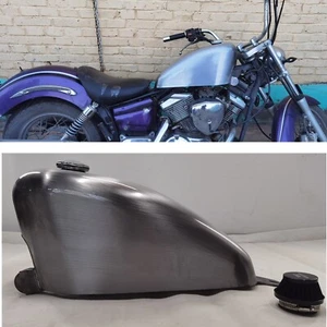 Tanque de combustible de gasolina 12L plateado sin pintar con tapa para Yamaha Dragstar 250. - Imagen 1 de 9