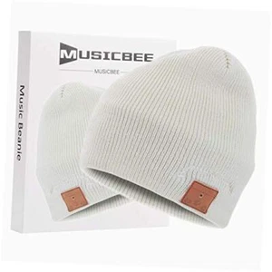 Bluetooth, MUSICHAT Bluetooth V5.0 Wireless Knitted Winter hat White - Picture 1 of 8