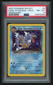 PSA 8 NM MT Dark Gyarados Holo Prerelease 8/82 Pokemon TCG 2000 Team Rocket WOTC