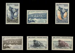 FSAT Sc# 2-7, 1956 SETTLEMENTS & WILDLIFE - MINT F-VF NH SET OF 6 - Picture 1 of 2