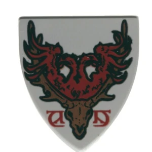 NEU LEGO - Schild - dreieckiges Durmstrang Hirsch Wappen hellgrau x1 -4768 - Bild 1 von 2