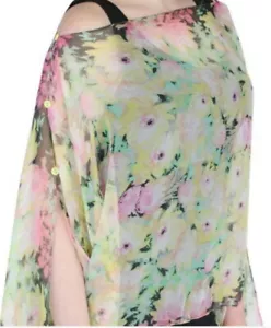 Silky Button Poncho - Yellow/Pink Floral - Bild 1 von 1