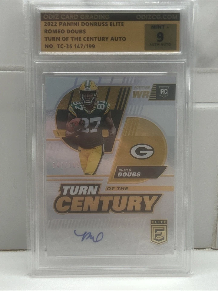 2022 Donruss Elite Romeo Doubs Turn Of The Century Auto /199 MT 9 - Image 1 of 3