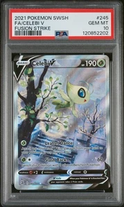 PSA 10 Celebi V #245 Alternate Full Art 2021 Pokemon SwSh Fusion Strike NEW CERT - Picture 1 of 2