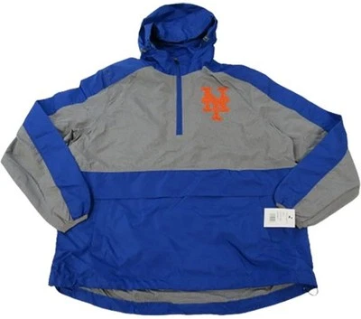 Jaqueta pulôver corta-vento masculina New York Mets tamanho G grande 1/3 zíper - Imagem 1 de 4