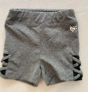 Justice Short Girls Size 6 Gray Mesh Strappy Compression Stretch Pull-on - Picture 1 of 9