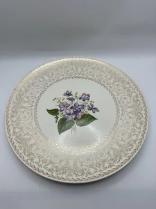 Cunningham & Pickett Spring Violet China Speiseteller 22kt Gold RAR - Bild 1 von 4